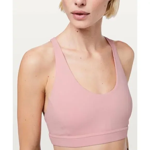 Lululemon Flow Freely Sports Bra Faint Coral Pink 6 - Picture 3 of 8